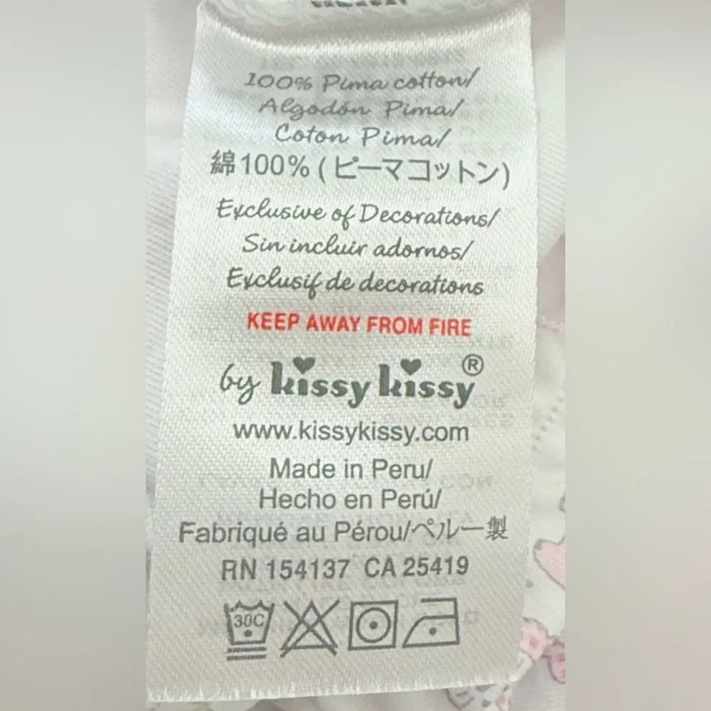 Kissy Kissy Baby Girls Beach Pattern One Piece Pima Cotton Footie. NB. Newborn.
